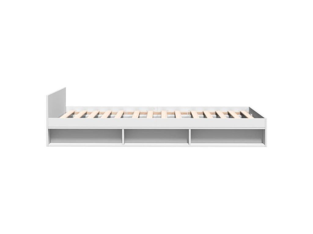 Struttura letto in legno ingegnerizzato bianco, 75 x 190 cm