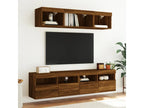 Mobile TV in legno di rovere marrone, 80 x 30 x 40 cm
