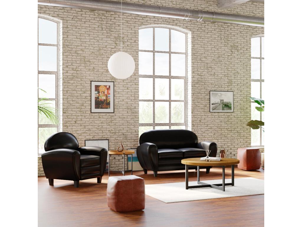 Poltrona in pelle nera