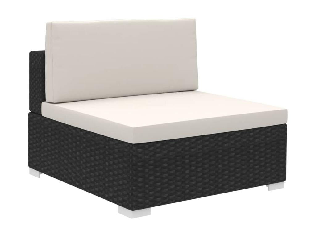 Set di mobili da esterno neri, 70 x 70 x 52,5 cm