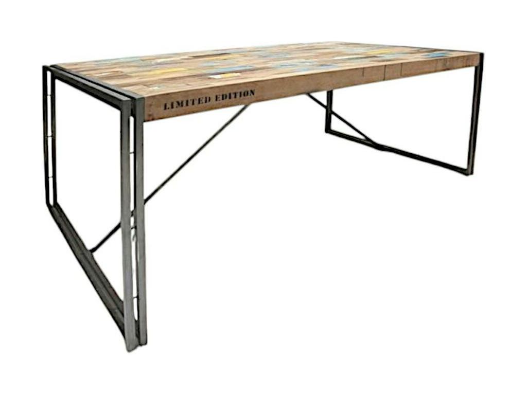 Tavolo da pranzo beige, 225 x 100 cm