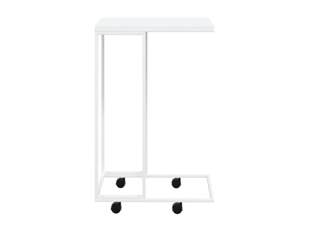 Tavolino laterale in legno ingegnerizzato bianco, 40 x 30 x 63,5 cm