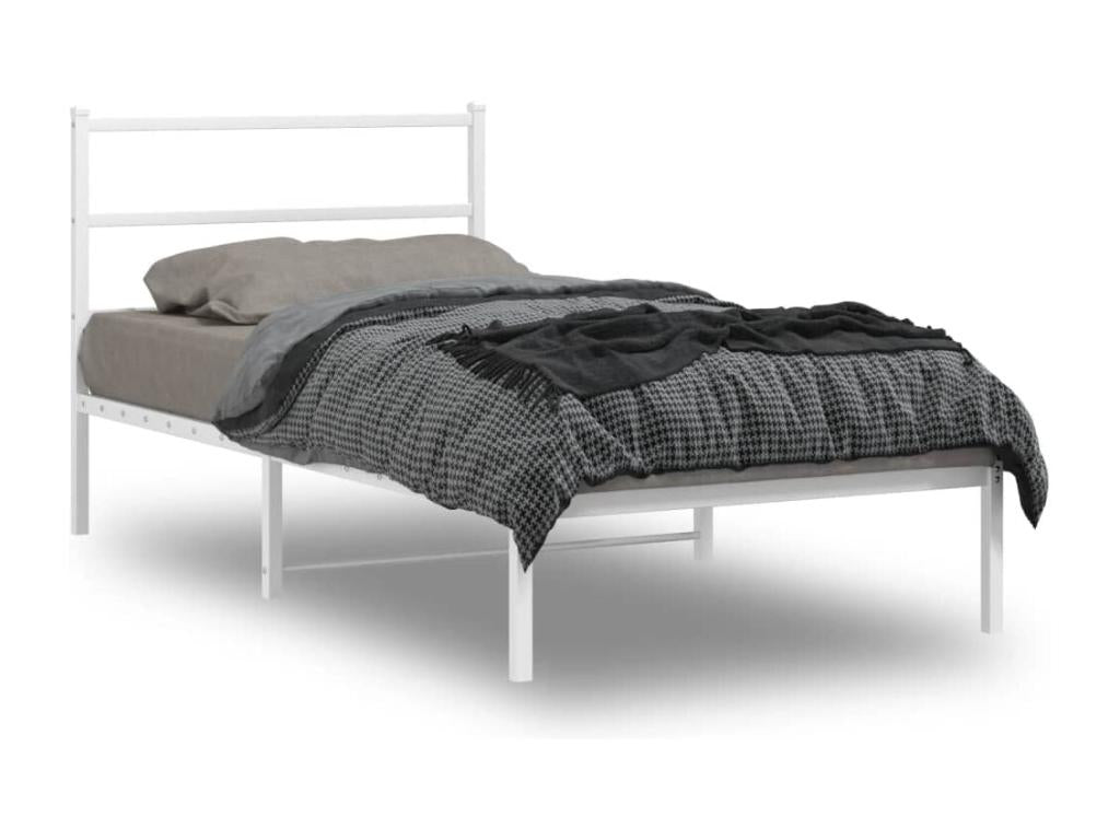 Struttura letto in metallo bianco, 107 x 203 cm - dlz1766570814088