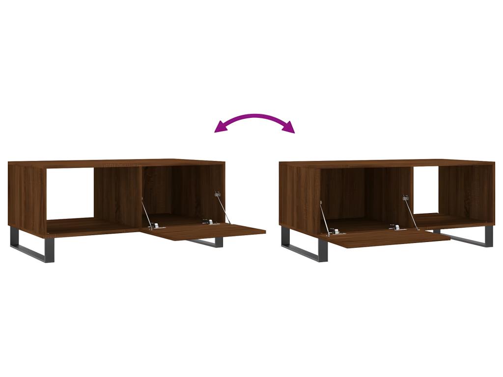 Tavolino da caffè in legno ingegnerizzato marrone, 90 x 50 x 40 cm - dlz1766570775933