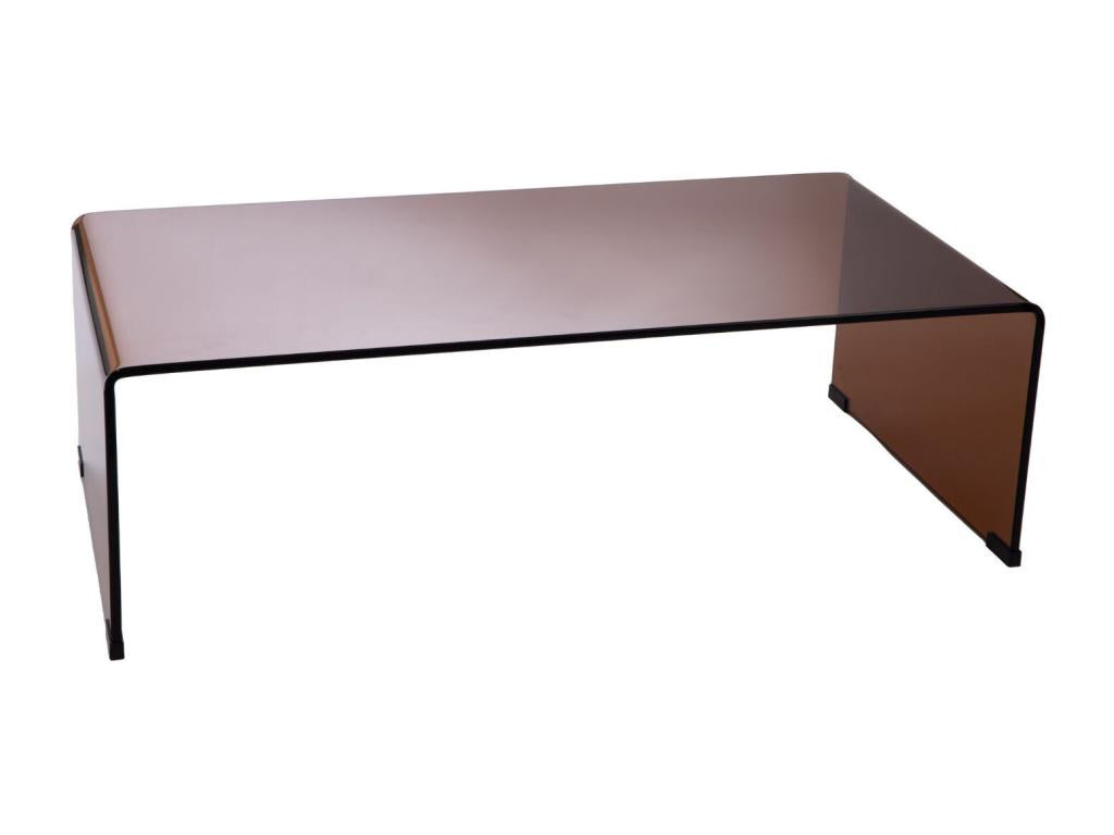 Tavolino da caffè in vetro marrone