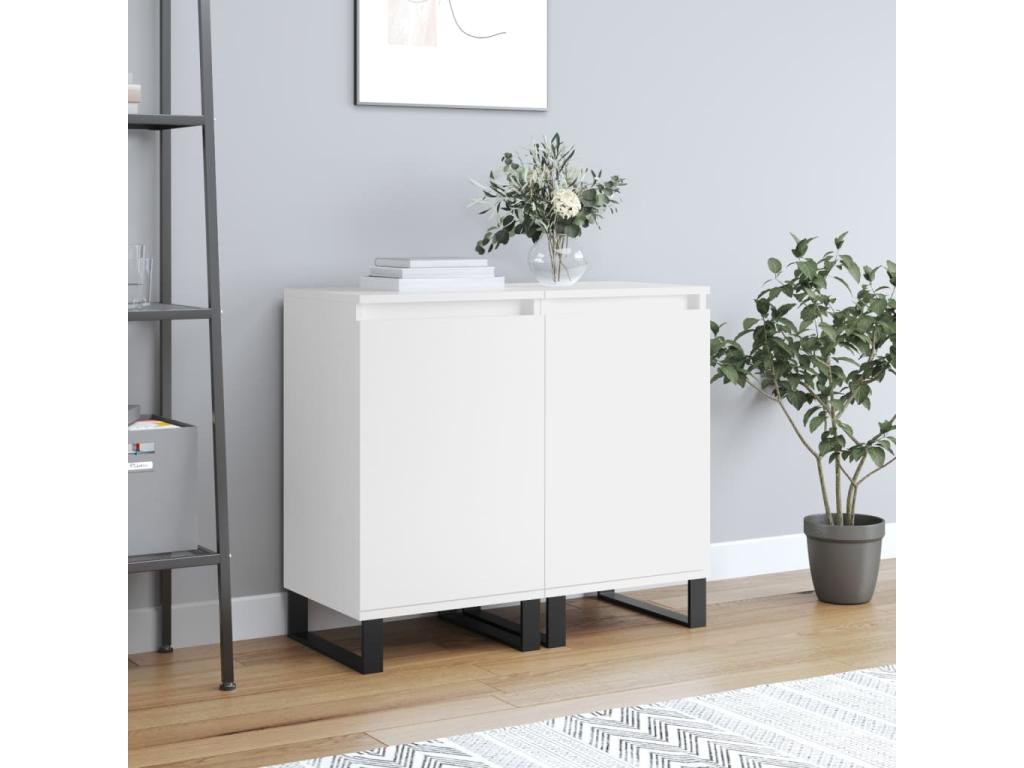 Credenza in legno ingegnerizzato nero, 40 x 35 x 70 cm