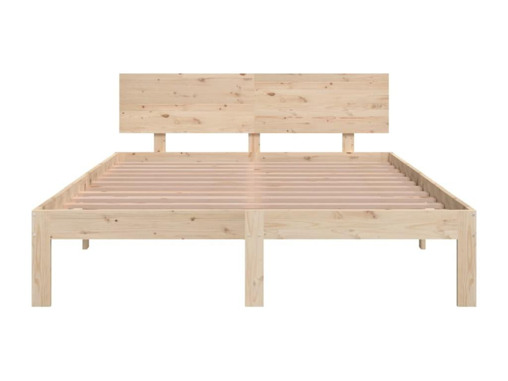 Letto in legno massello marrone, 135 x 190 cm