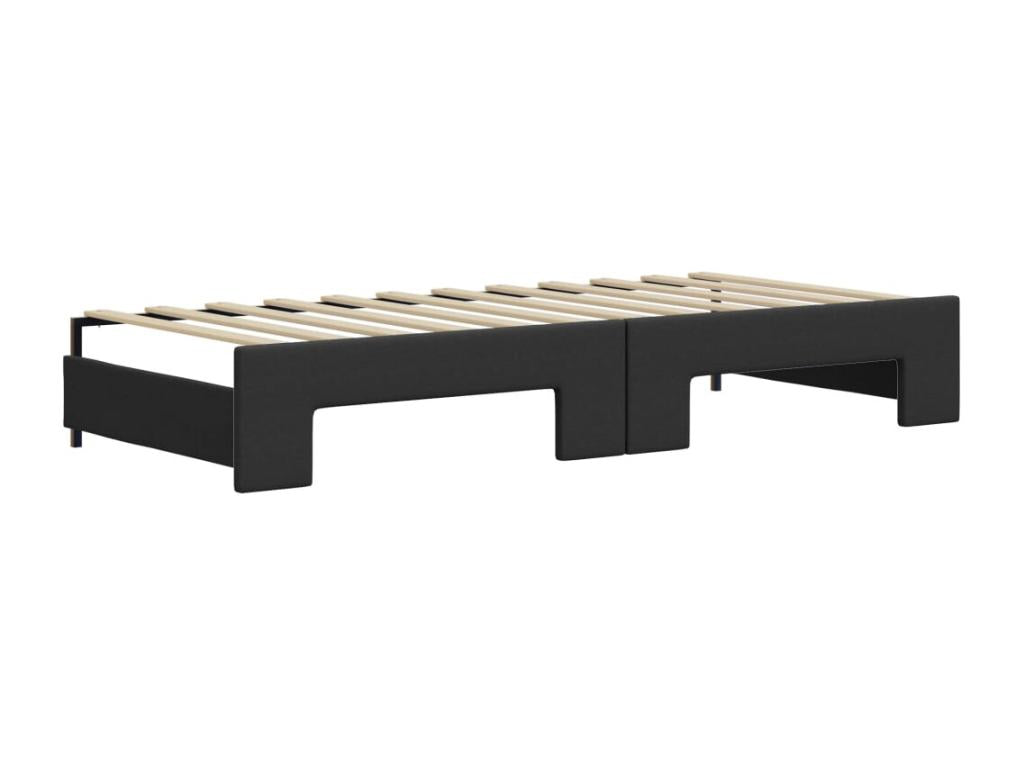 Letto in similpelle nera, 90 x 200 cm