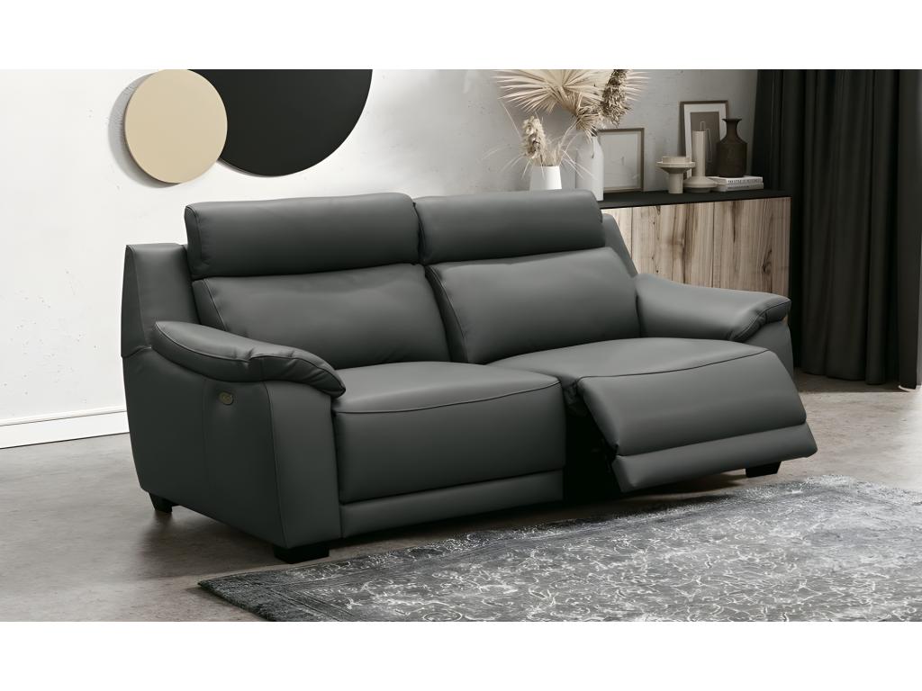 Divano in pelle antracite
