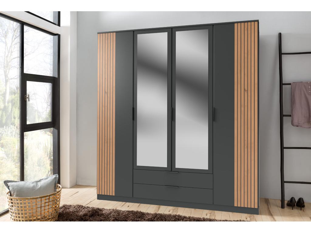 Armadio in legno di quercia grigia