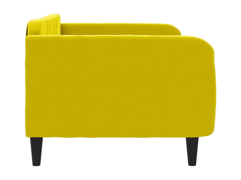 Letto in velluto giallo, 100 x 200 cm