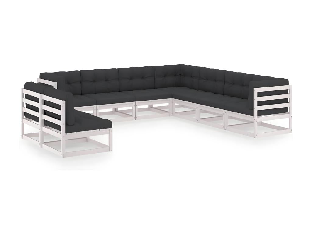 Set di mobili da esterno in legno di pino bianco - dlz1766570591151