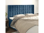 Letto in velluto blu, 163 x 16 x 118 cm