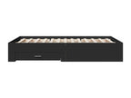 Struttura letto in legno ingegnerizzato nero, 140 x 190 cm