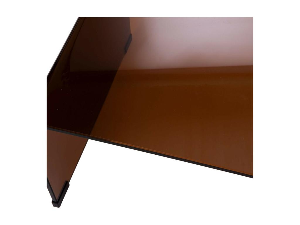 Tavolino da caffè in vetro marrone