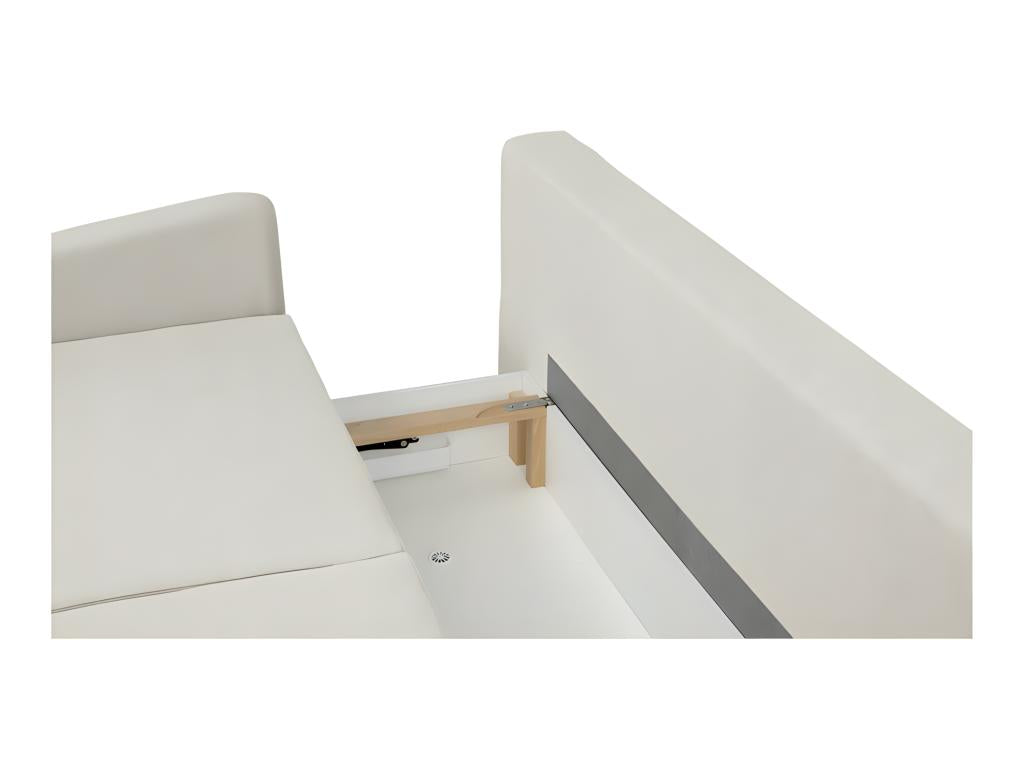 Divano letto in tessuto beige, 210 x 99 cm