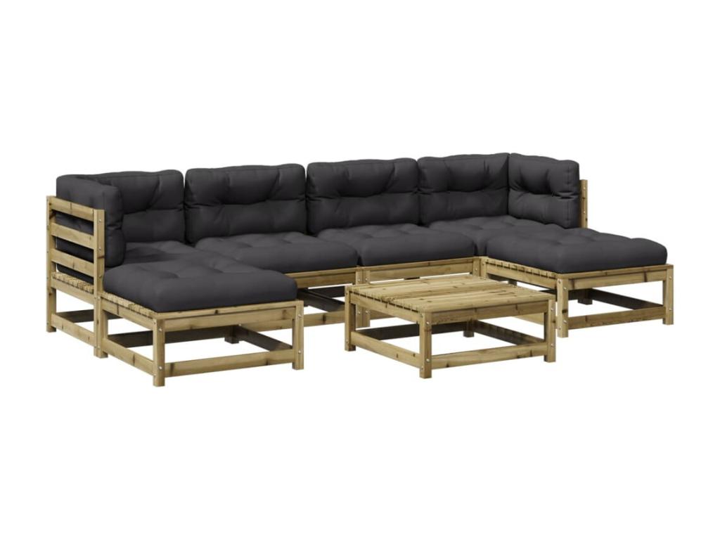 Set di mobili da esterno in legno di pino marrone - dlz1766572110536