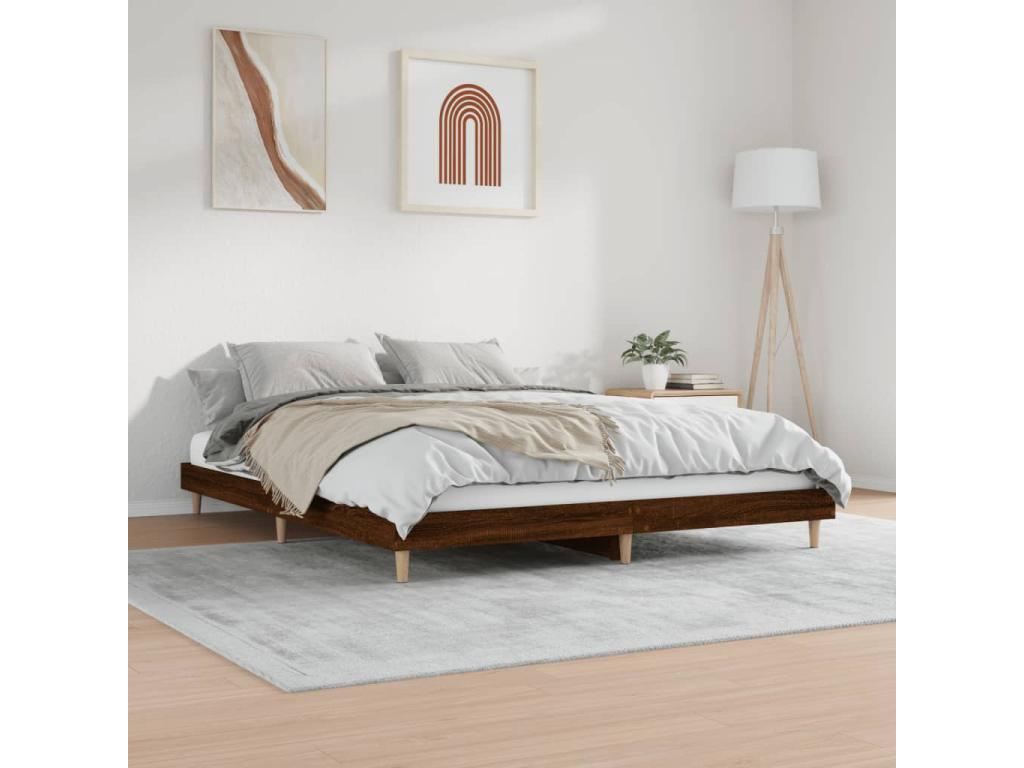 Struttura letto in legno ingegnerizzato marrone, 120 x 200 cm - dlz1766570492631