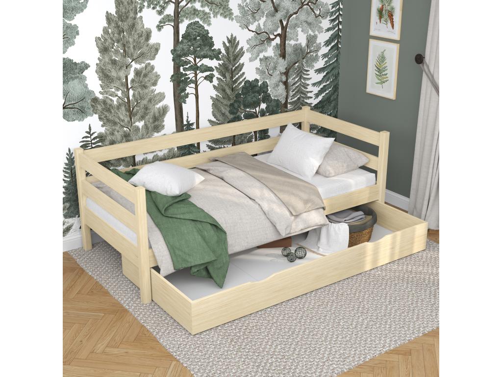 Letto in legno di pino beige, 120 x 180 cm