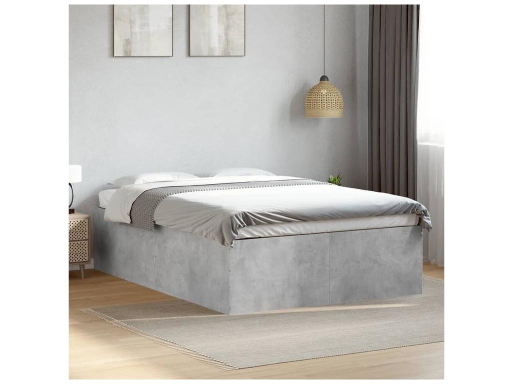 Struttura letto in legno ingegnerizzato grigio, 140 x 200 cm