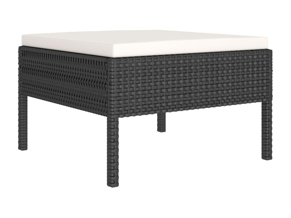 Set di mobili da esterno in vimini intrecciato in resina nera - dlz1766570950736