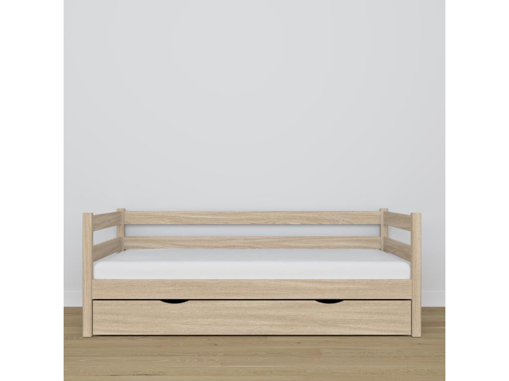 Letto in legno di rovere beige, 90 x 190 cm