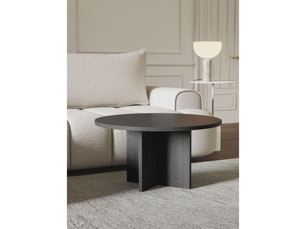 Tavolino da caffè nero, 76 x 76 cm