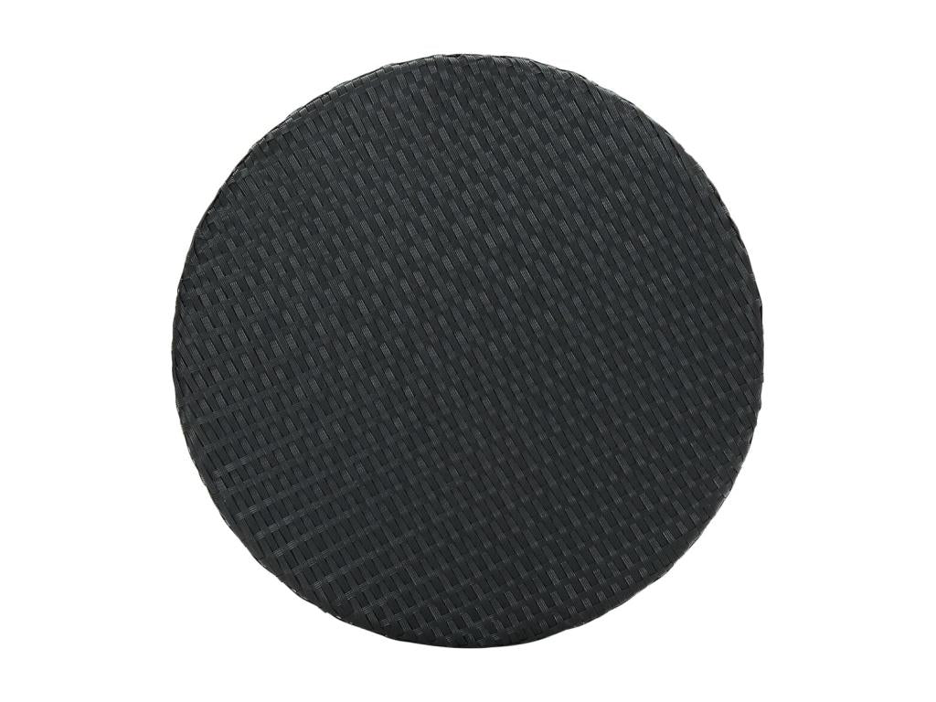 Tavolo in vimini intrecciato in resina nera, 60,5 x 106 cm