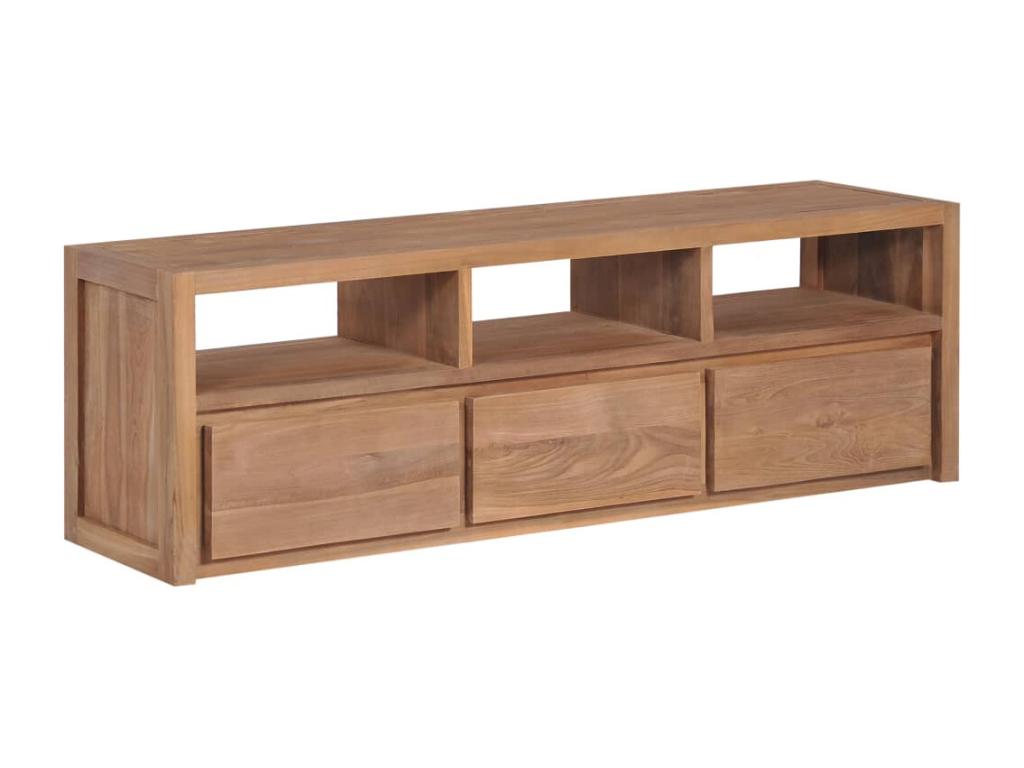 Mobile TV in legno massello marrone, 120 x 30 x 40 cm