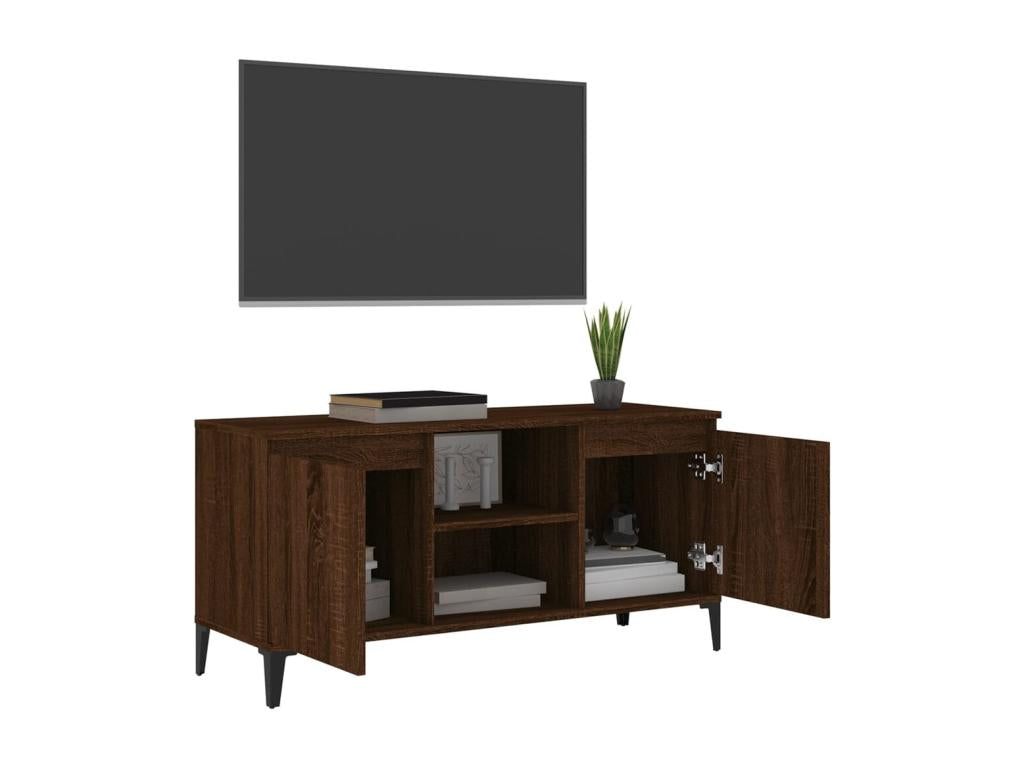 Mobile TV in legno di rovere marrone, 103,5 x 35 x 50 cm