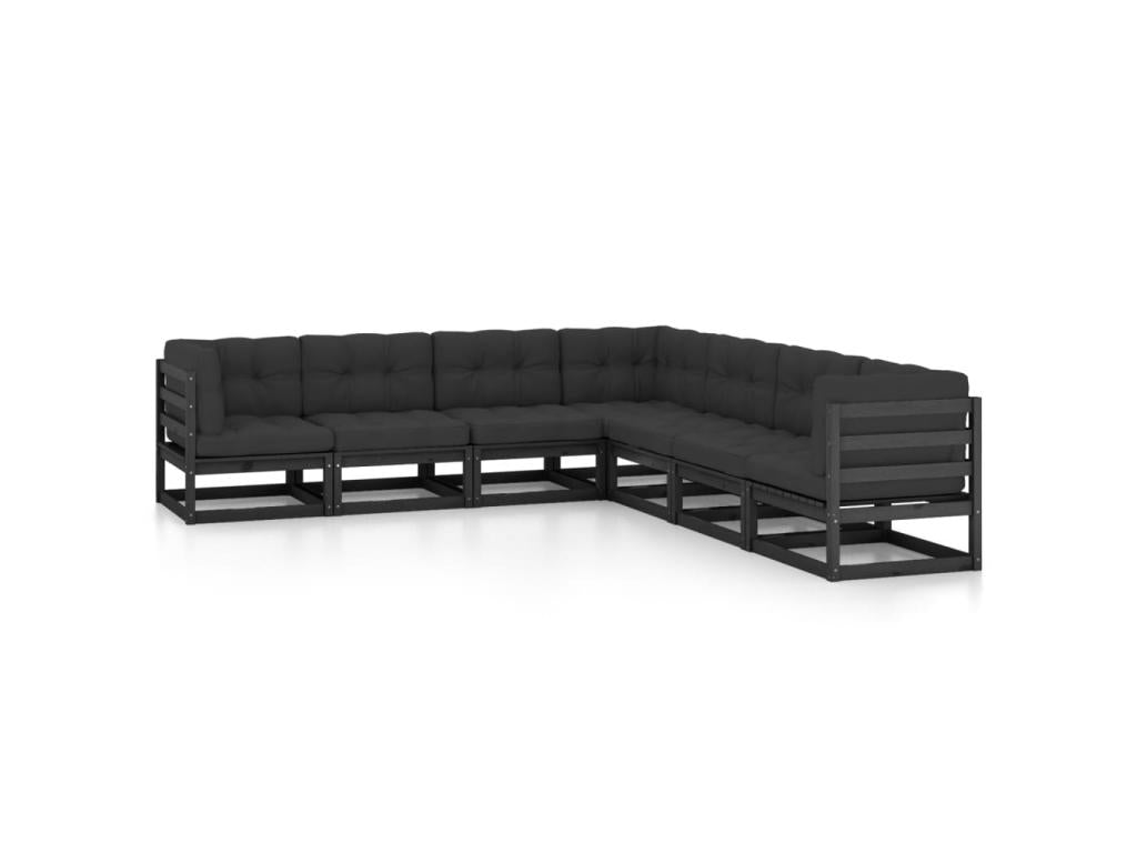 Set di mobili da esterno in legno di pino nero - dlz1766570409529