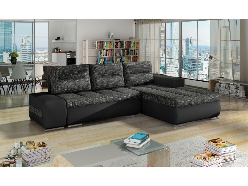 Divano letto in tessuto nero