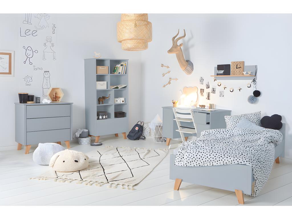 Letto grigio, 90 x 200 cm