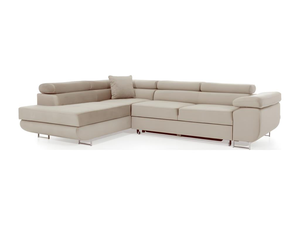 Divano letto in velluto beige