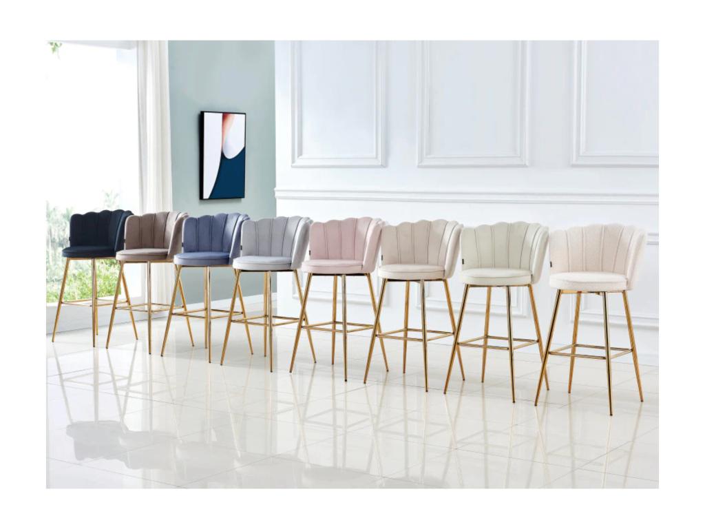 Sedia in velluto beige