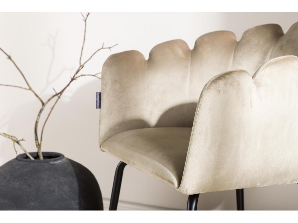 Sedia in velluto beige - dlz1766570701389