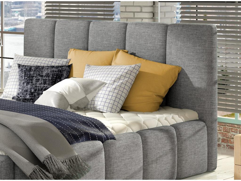 Letto in tessuto grigio, 160 x 200 cm