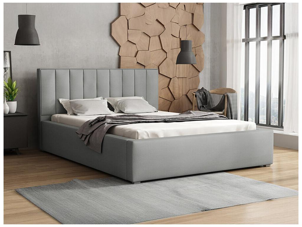 Letto grigio, 200 x 223 x 93 cm