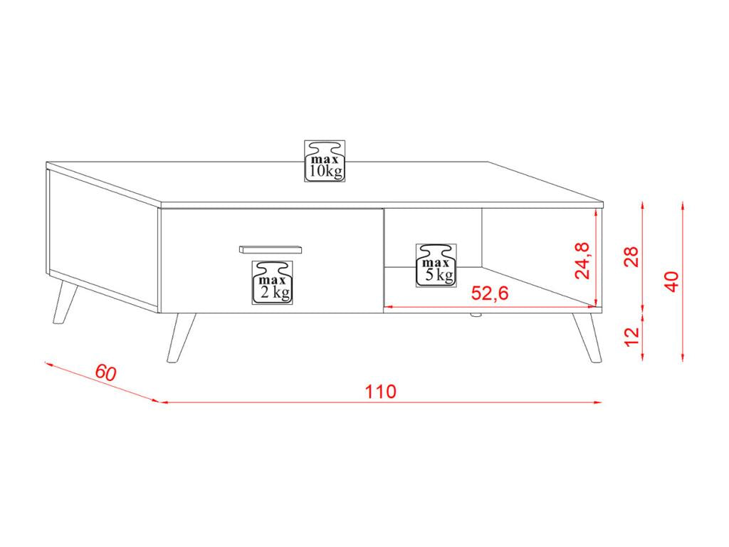Tavolino da caffè grigio