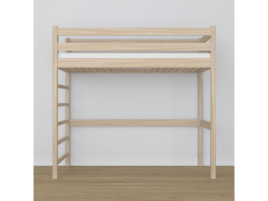 Letto in legno di rovere beige, 120 x 200 cm