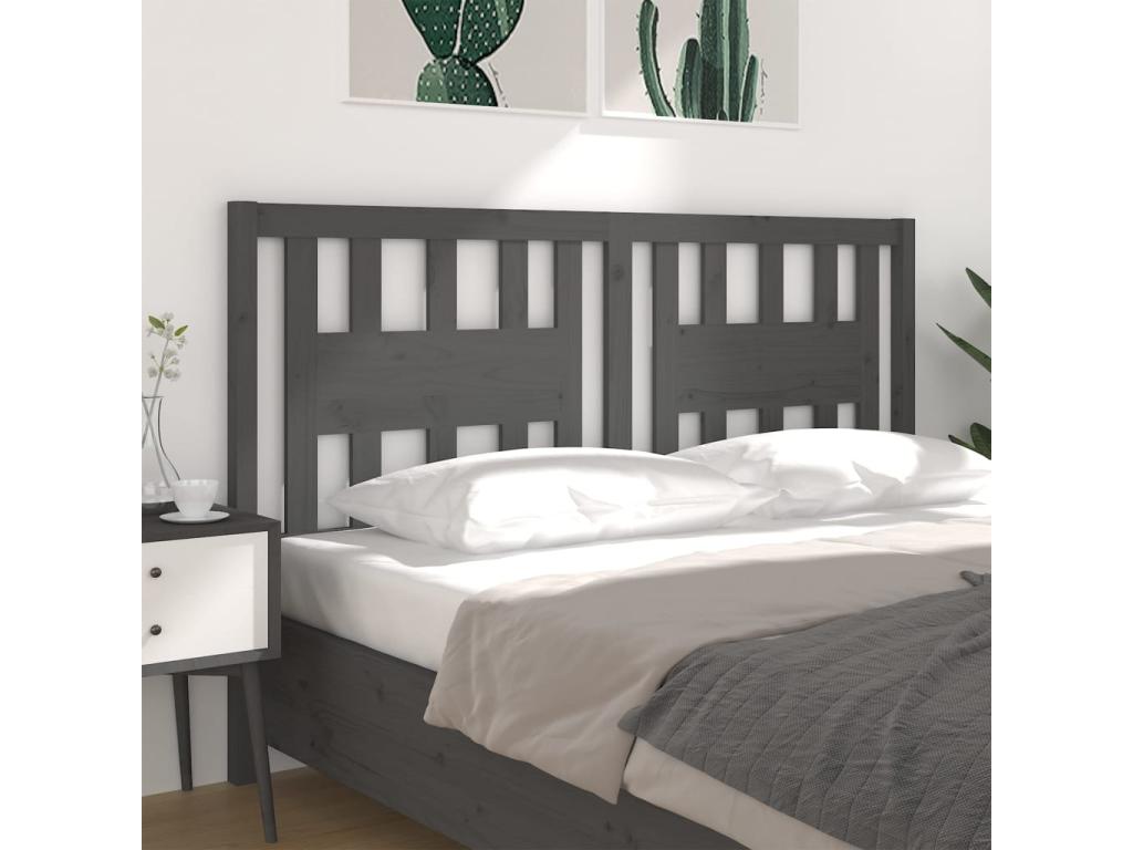 Letto in legno massello grigio, 166 x 4 x 100 cm