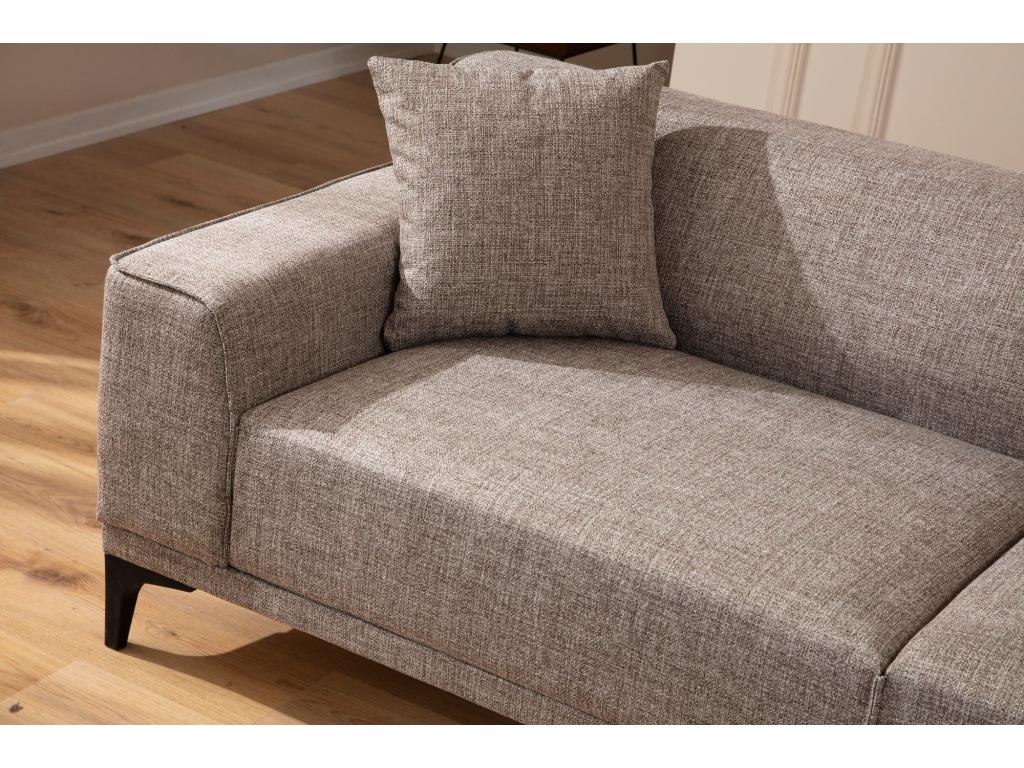 Divano in tessuto marrone