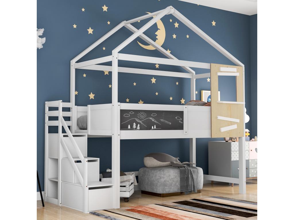 Letto bianco, 200 x 90 cm