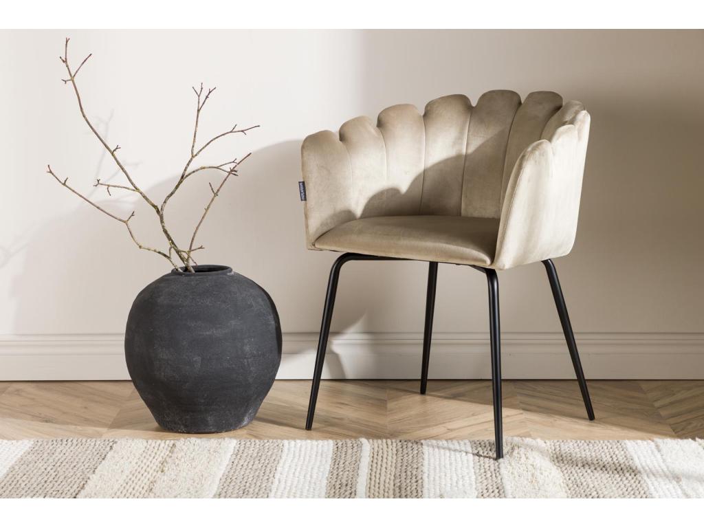 Sedia in velluto beige - dlz1766570701389