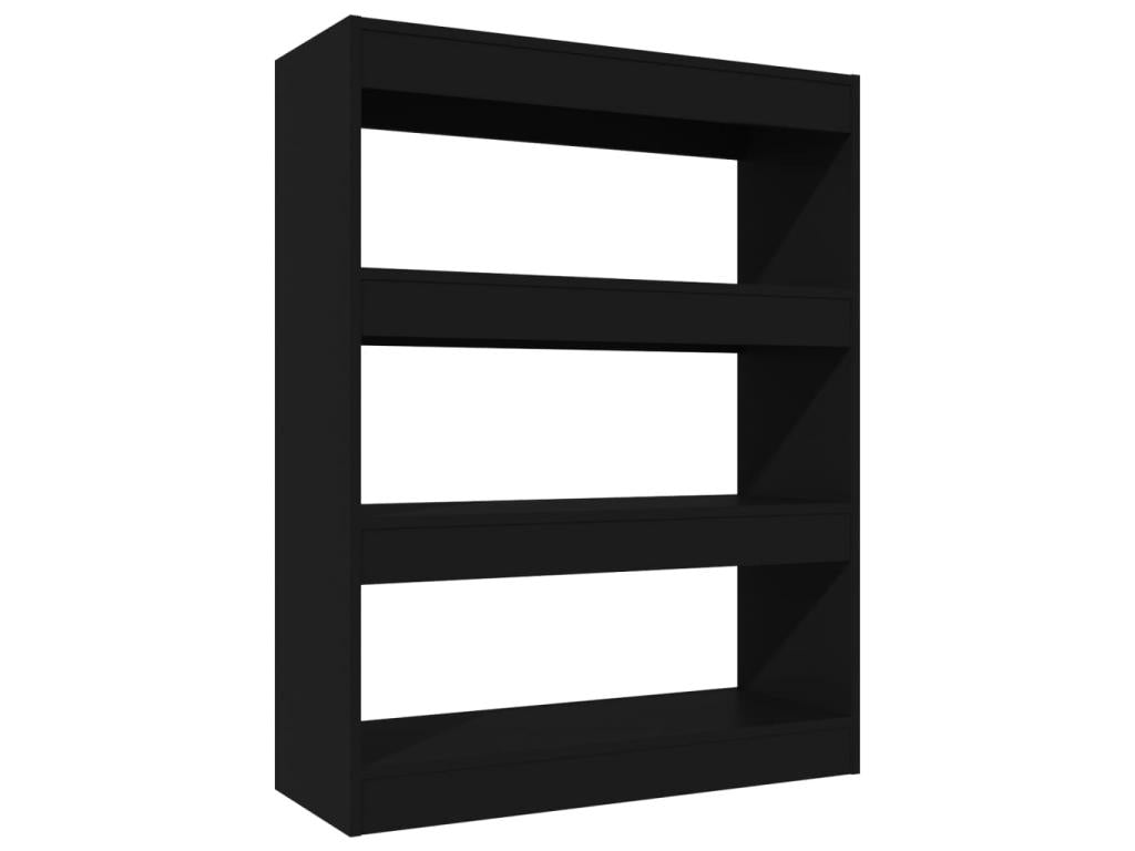 Libreria in legno ingegnerizzato nero, 80 x 30 x 103 cm