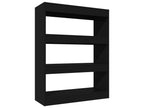 Libreria in legno ingegnerizzato nero, 80 x 30 x 103 cm