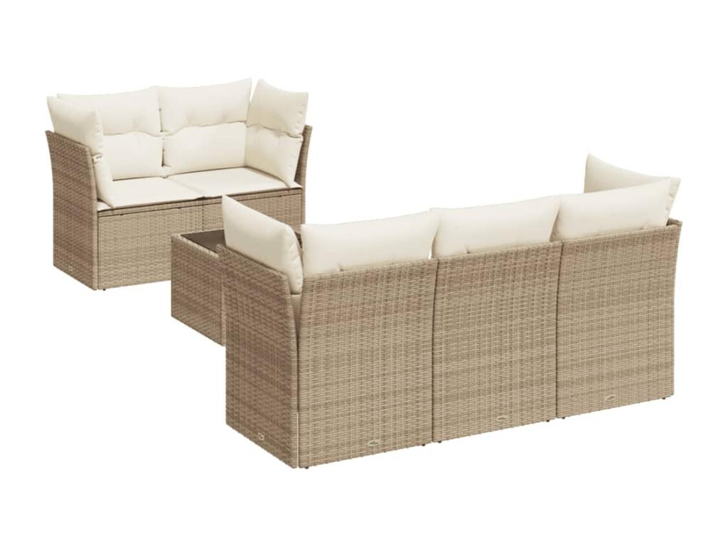 Set di mobili da esterno in vimini intrecciato in resina beige - dlz1766570373178