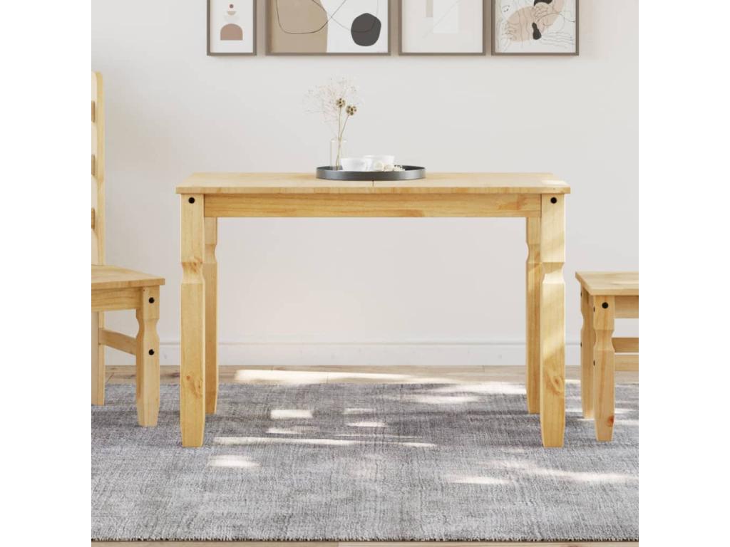 Tavolo da pranzo in legno massello marrone, 112 x 60 x 75 cm