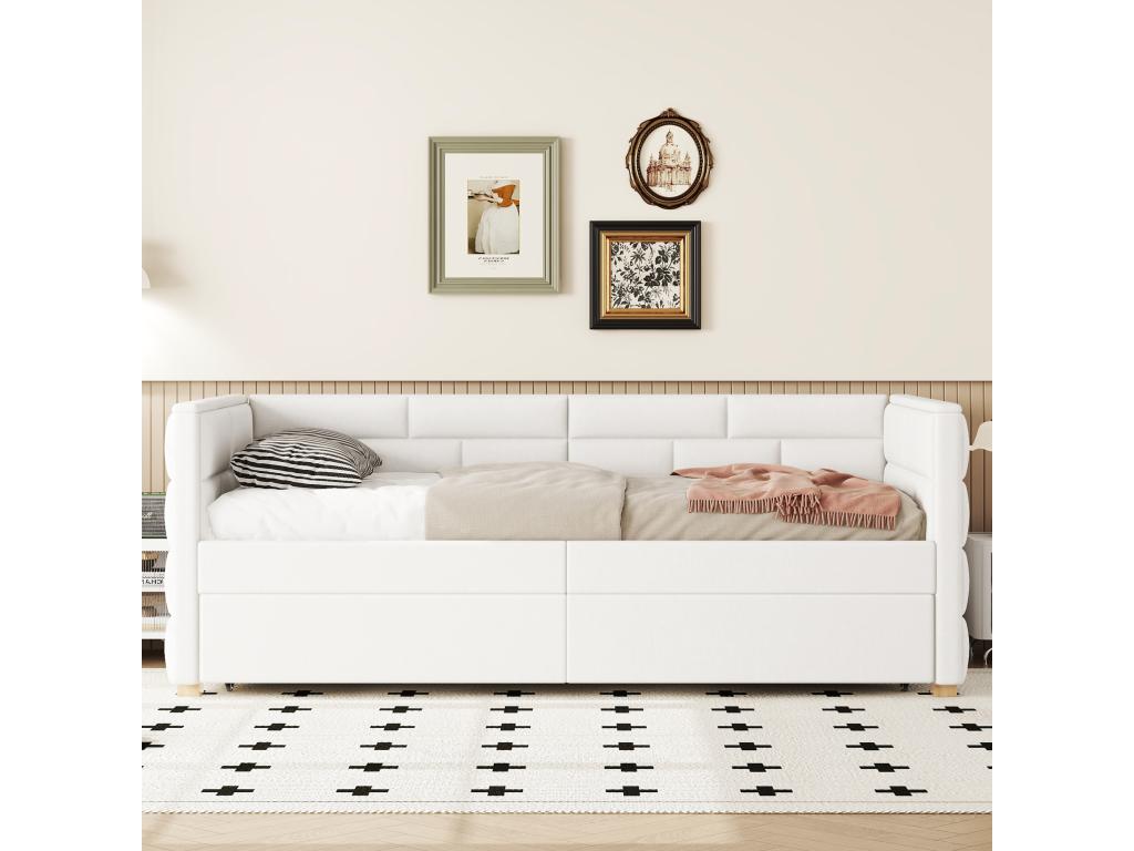 Letto beige, 90 x 200 cm