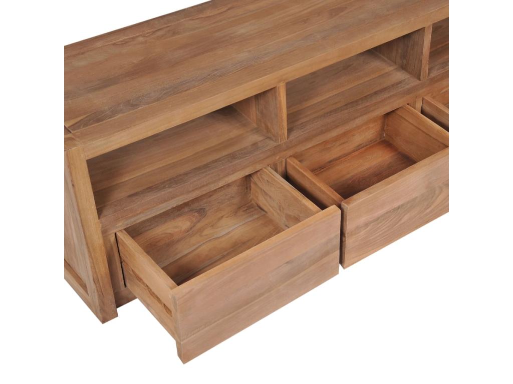 Mobile TV in legno massello marrone, 120 x 30 x 40 cm